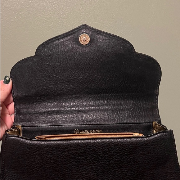 Mila Schon Black Leather Handbag - Picture 6 of 8
